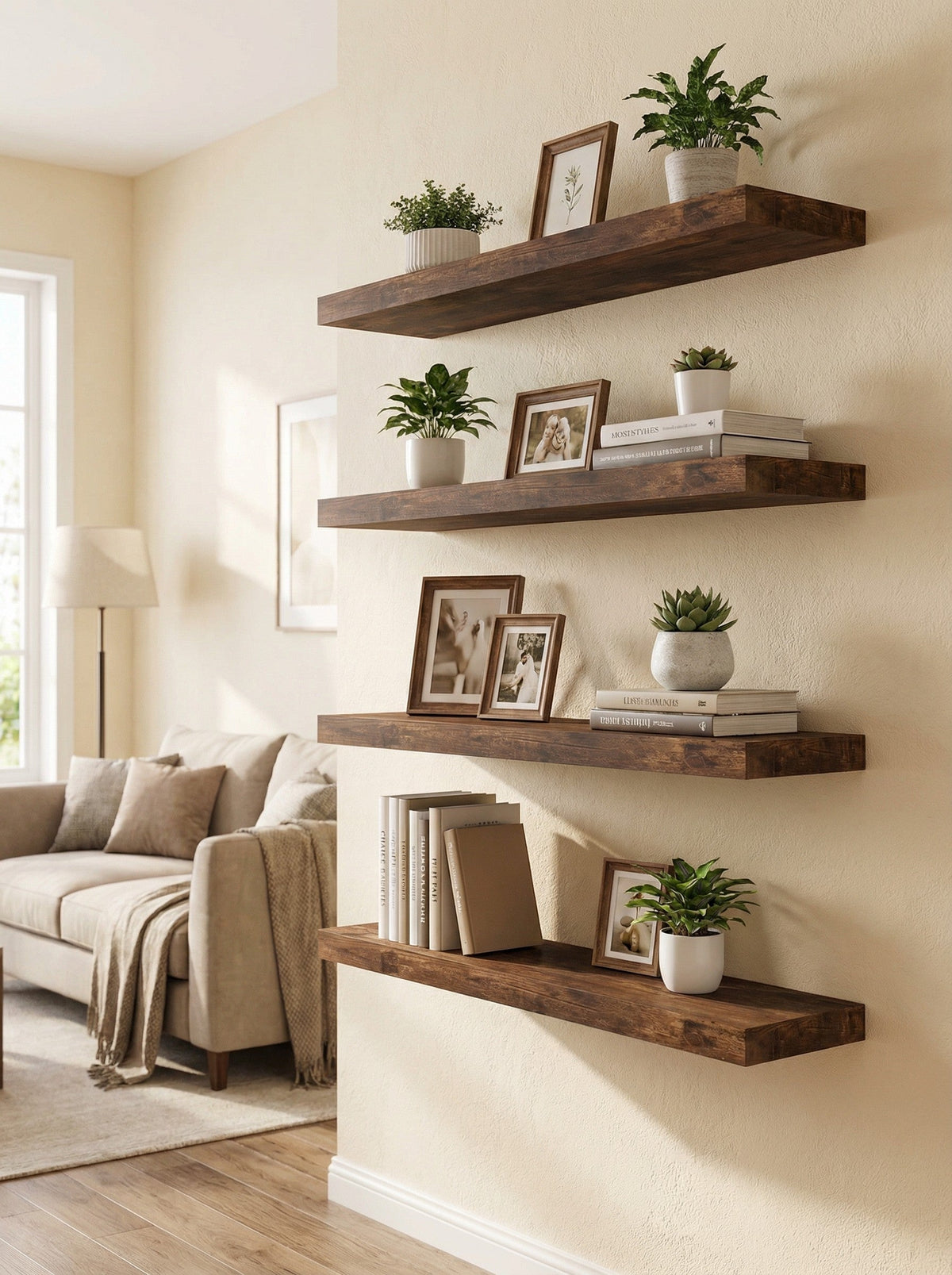 Floating Wall Shelves – Set of 4