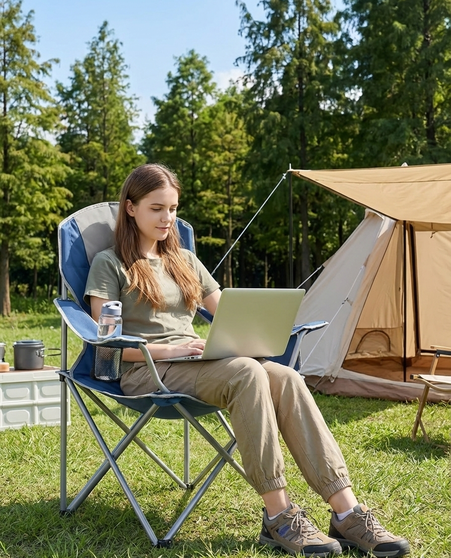 500 lb Heavy-Duty Folding Camping Chair