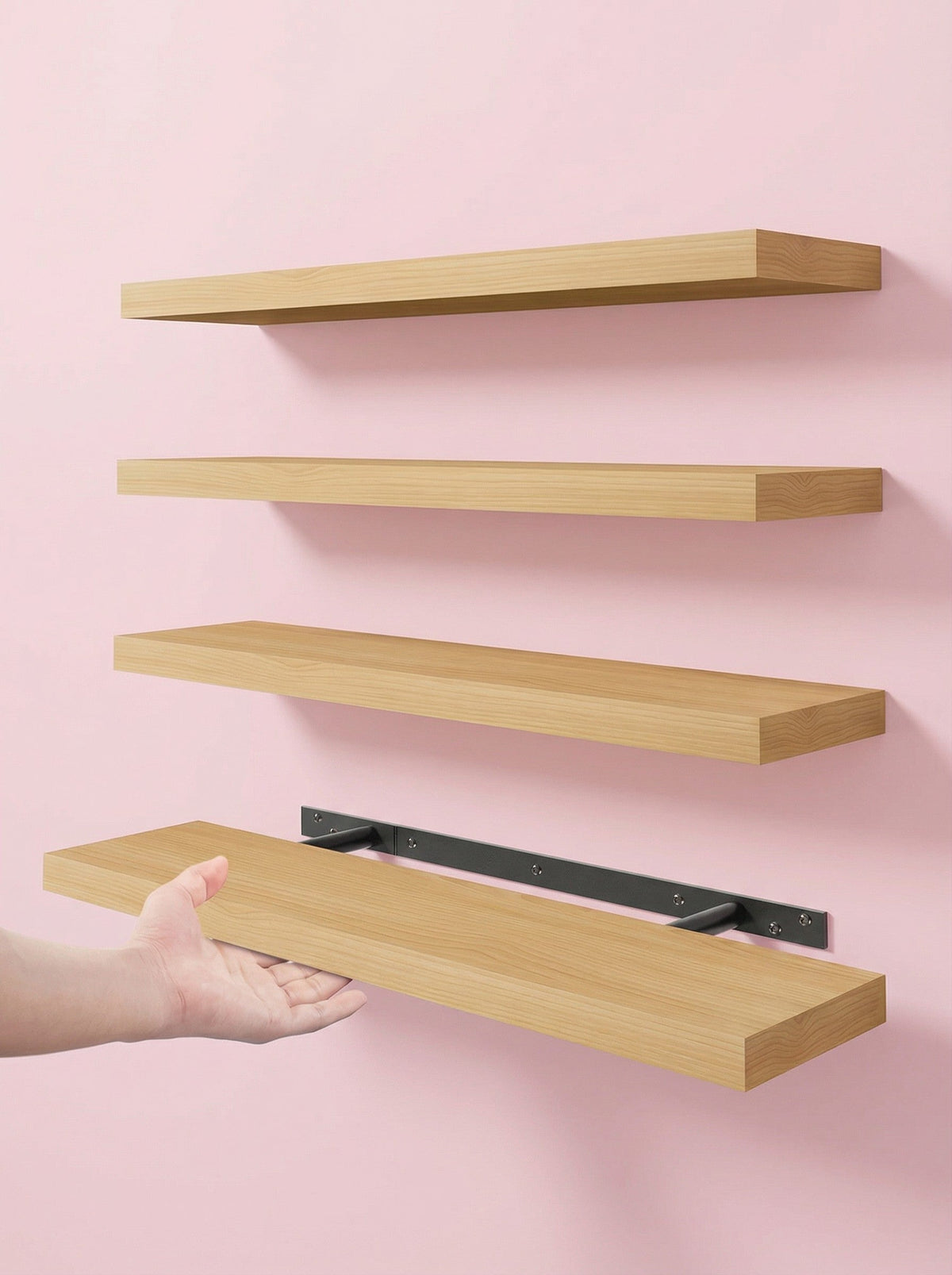 Floating Wall Shelves – Set of 4