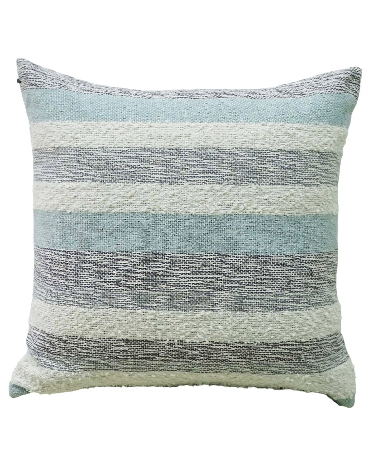 Handwoven Textured Stripe Pillow – 20 × 20 in