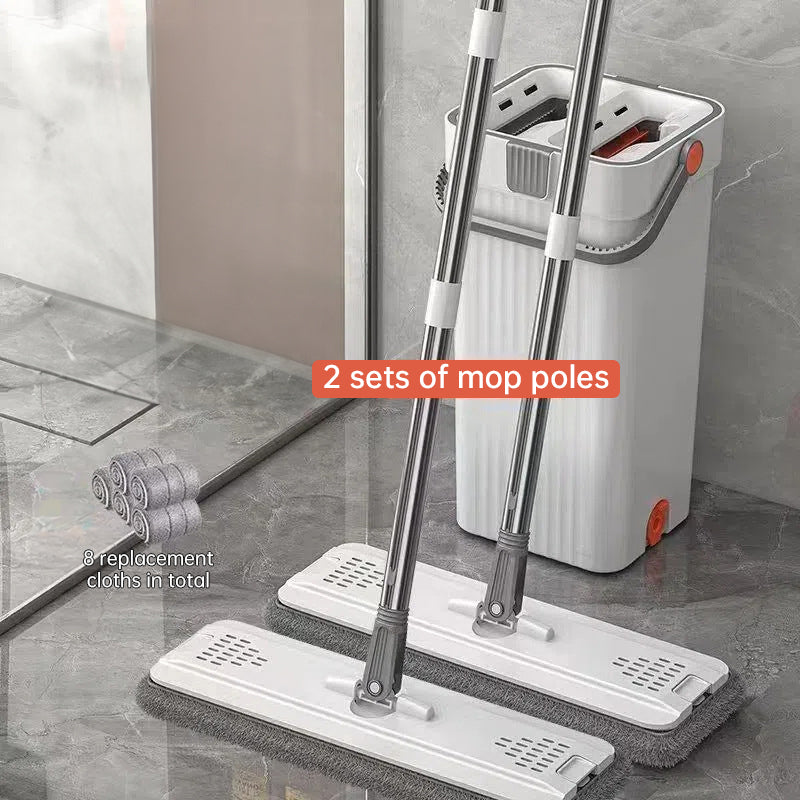 Hands-Free Flat Mop & Bucket Cleaning System