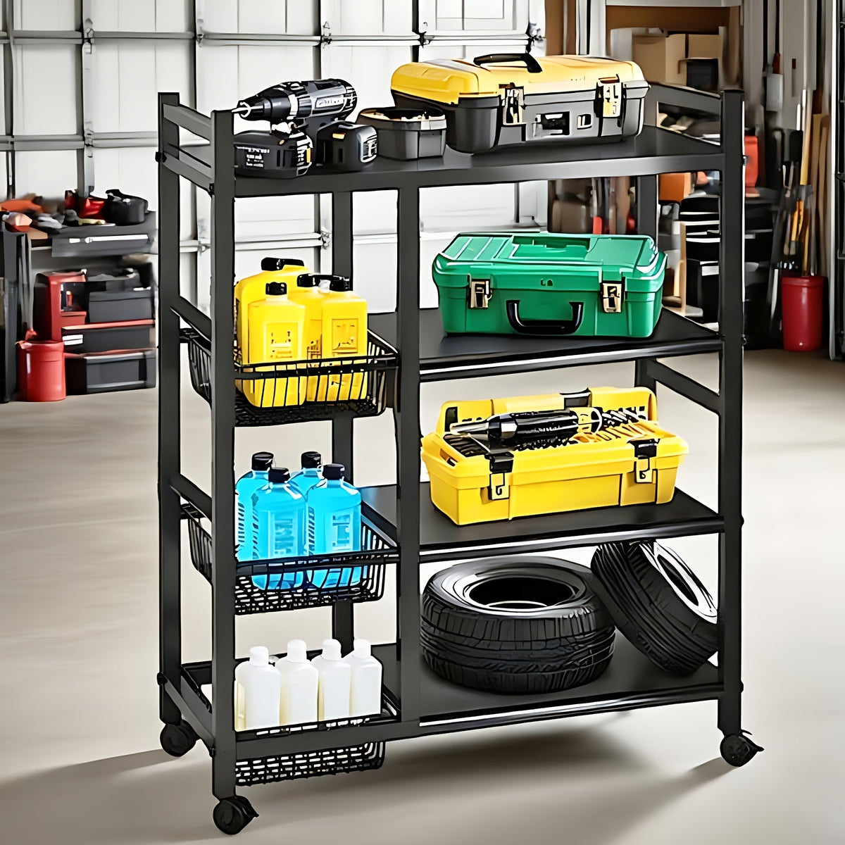 4-Tier Rolling Utility Storage Rack