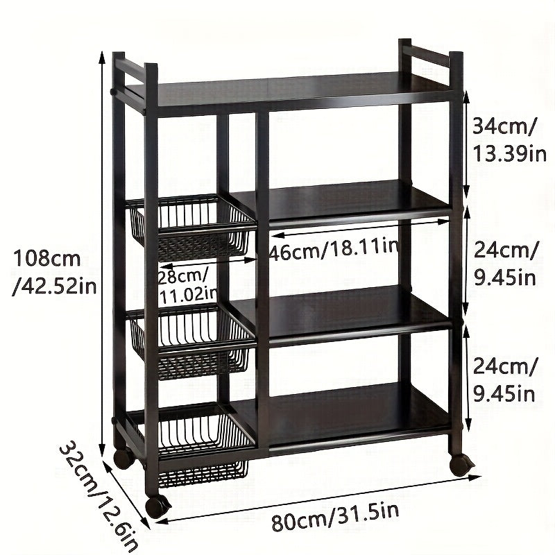 4-Tier Rolling Utility Storage Rack