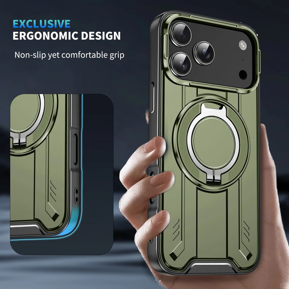 Magnetic iPhone Case with 360° Rotating Stand
