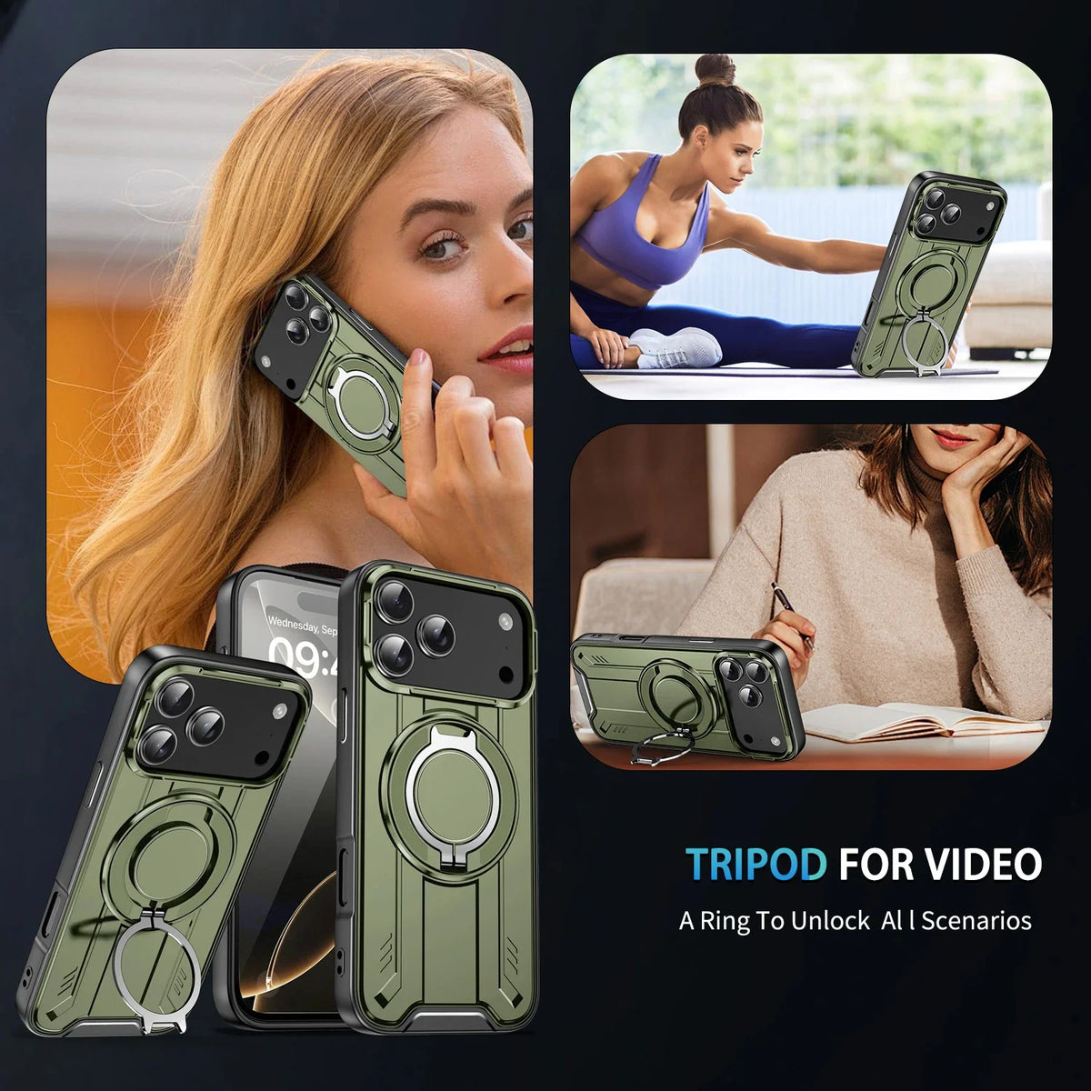Magnetic iPhone Case with 360° Rotating Stand