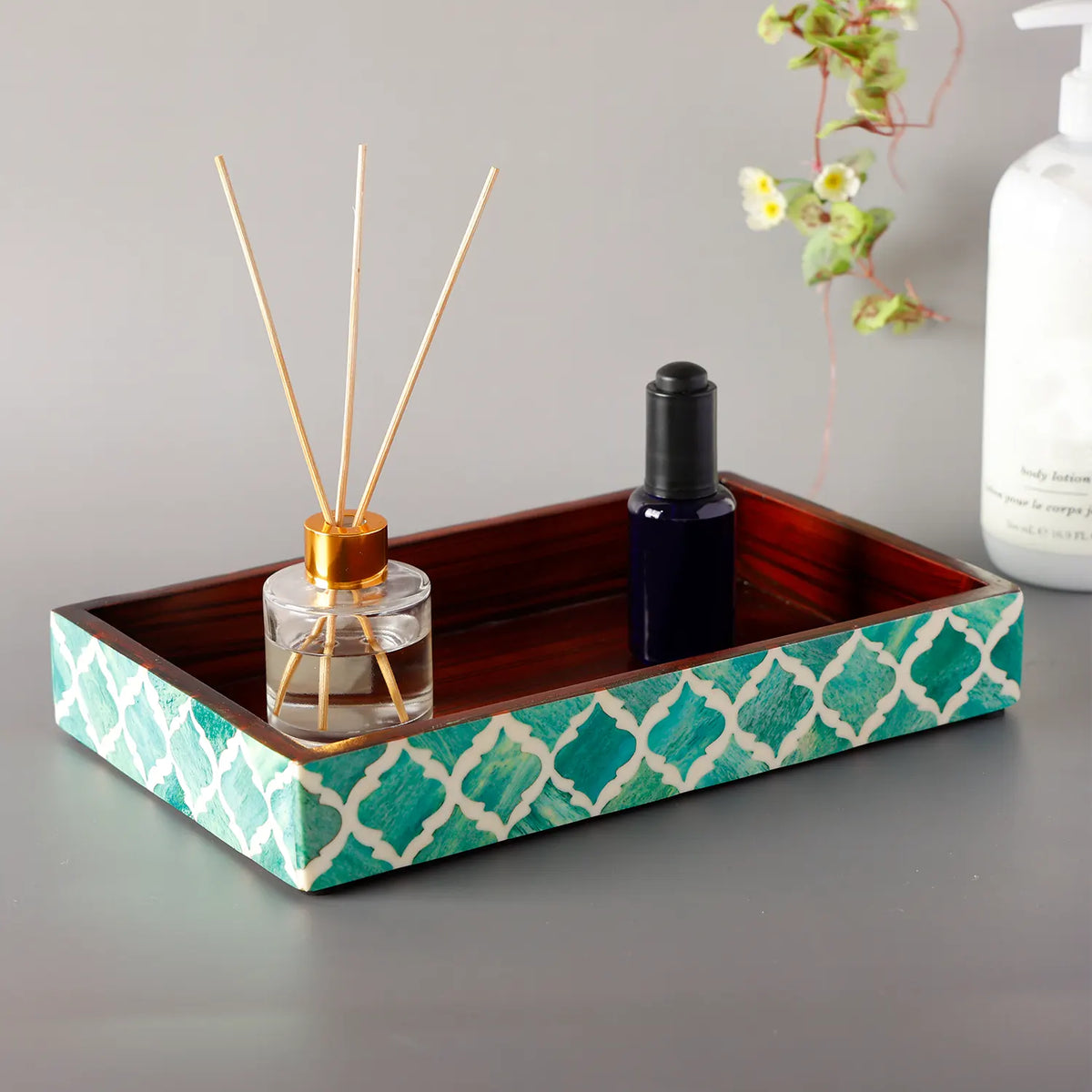 Moroccan Inlay Vanity Tray – 10 × 6 in