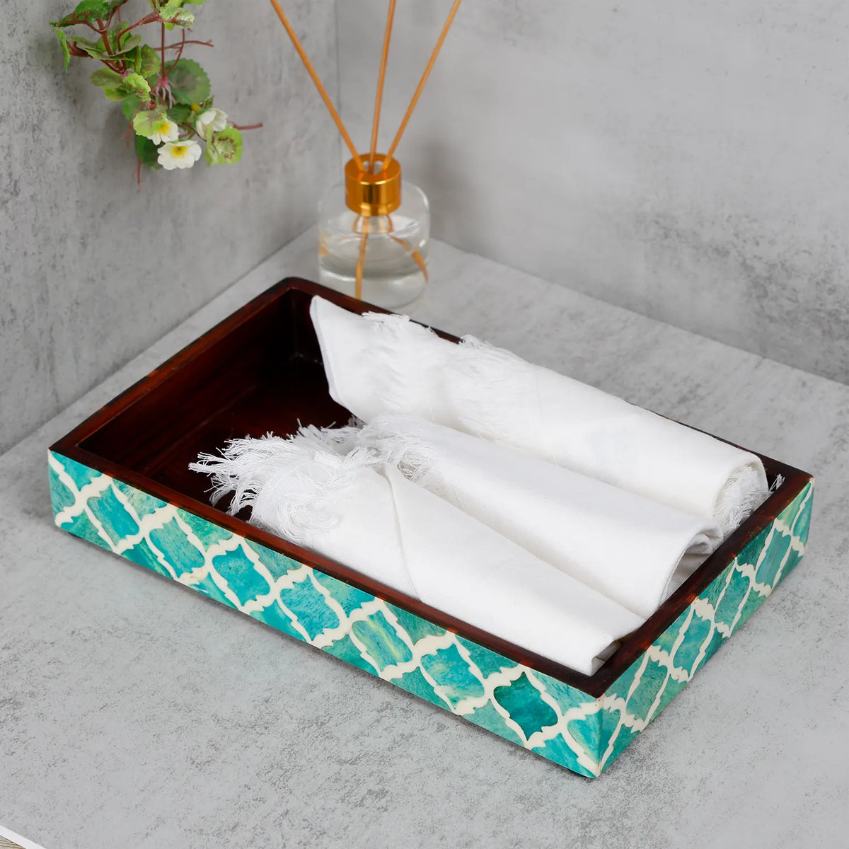 Moroccan Inlay Vanity Tray – 10 × 6 in