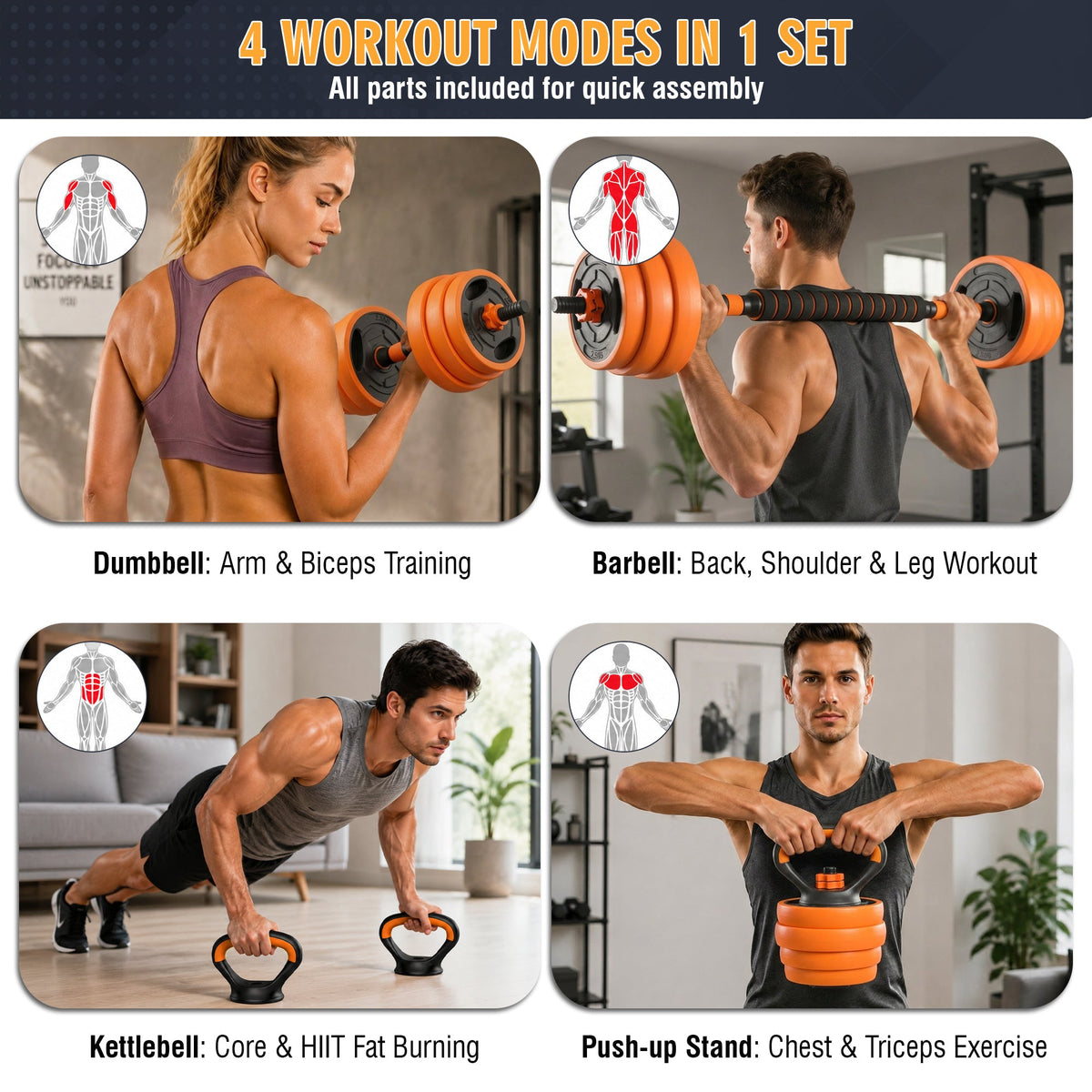 66 lb Multi-Function Adjustable Weight Set