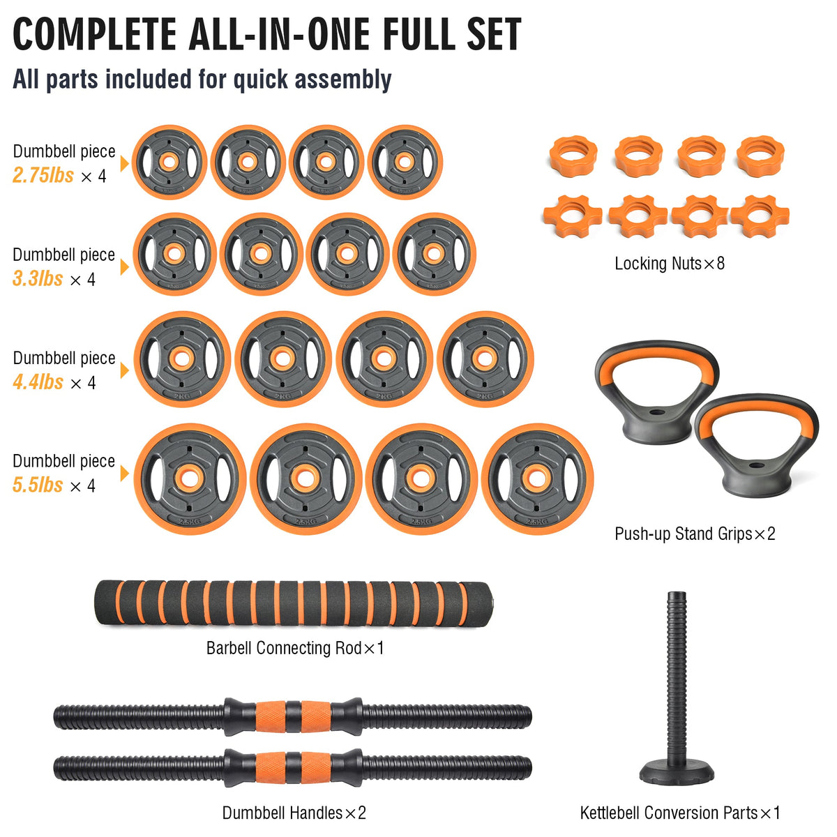 66 lb Multi-Function Adjustable Weight Set