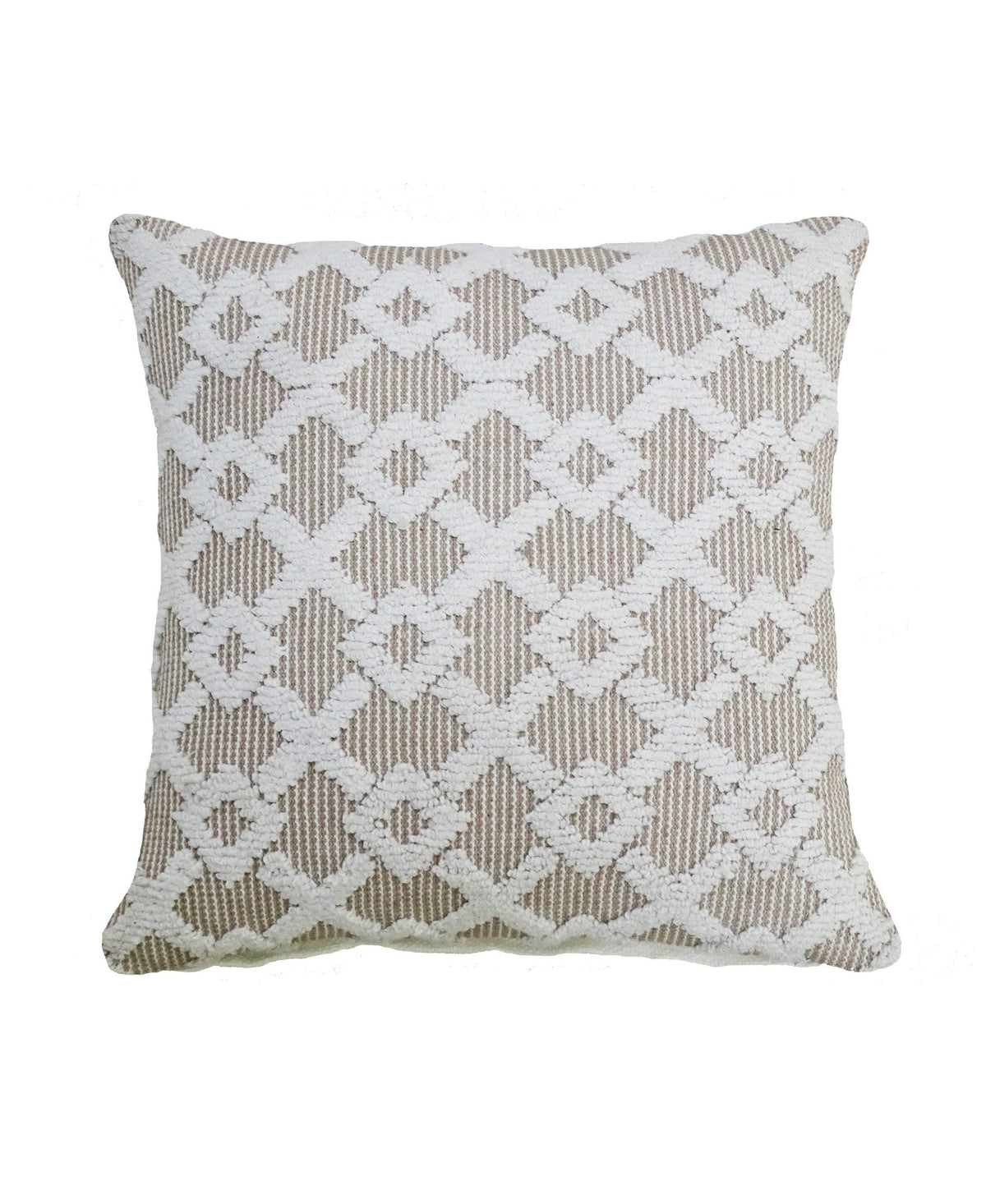 Beige Textured Accent Pillow – 20 × 20 in