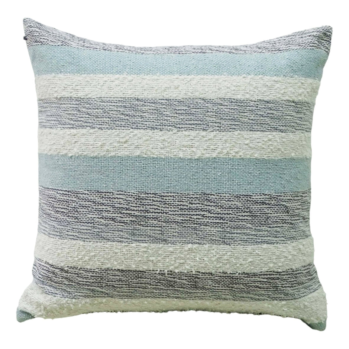 Handwoven Textured Stripe Pillow – 20 × 20 in