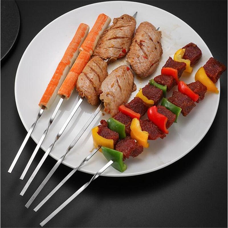 Reusable Stainless Steel BBQ Skewers