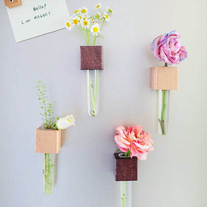 Wood Mini Vase Magnets – Set of 2
