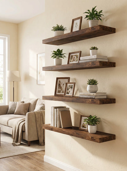 Floating Wall Shelves – Set of 4