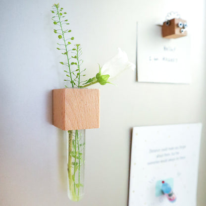 Wood Mini Vase Magnets – Set of 2