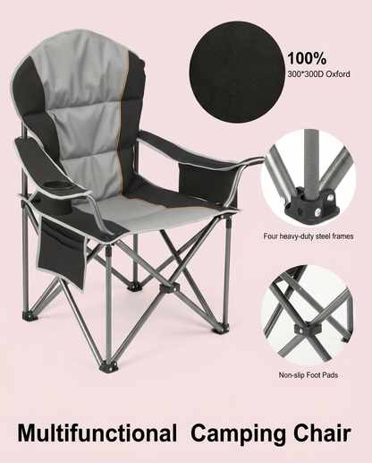 500 lb Heavy-Duty Folding Camping Chair
