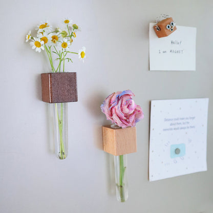 Wood Mini Vase Magnets – Set of 2