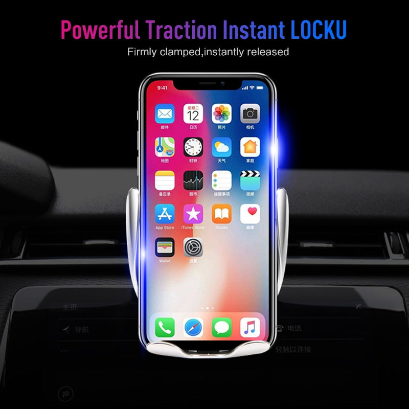 Automatic-Clamping Wireless Car Charger Mount