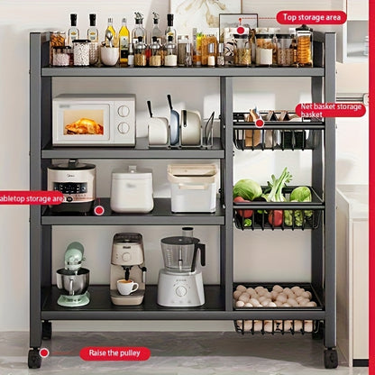 4-Tier Rolling Utility Storage Rack