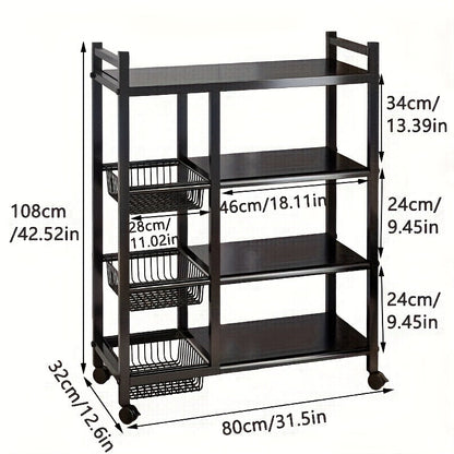 4-Tier Rolling Utility Storage Rack