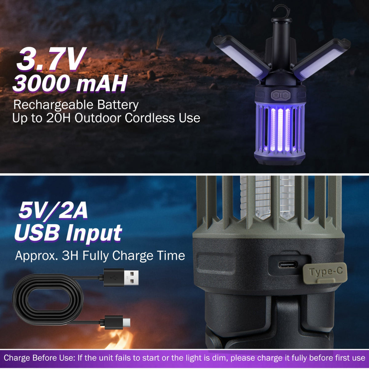 Rechargeable Camping Lantern & Bug Zapper