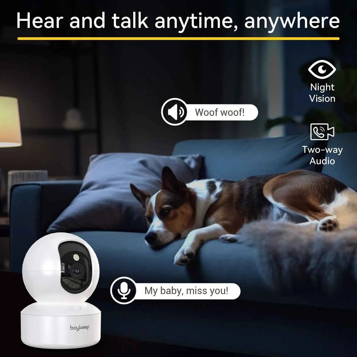 BoyKeep K30 2K Indoor Wi-Fi Security Camera