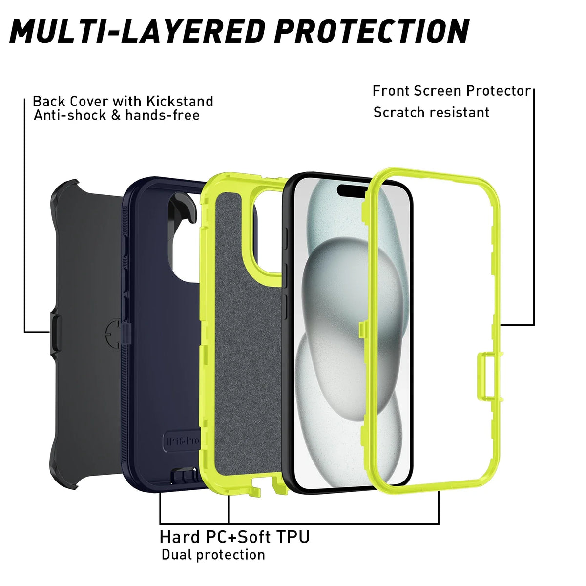 Rugged Shockproof iPhone Defender Case