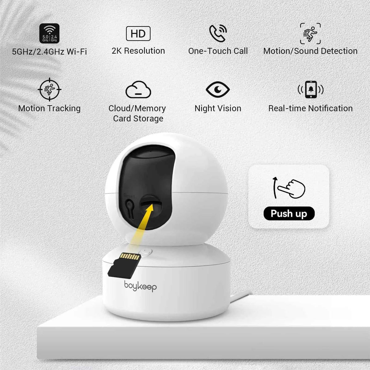 BoyKeep K30 2K Indoor Wi-Fi Security Camera