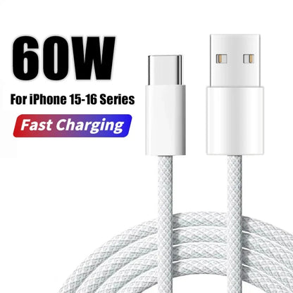 60W Braided USB-C Fast Charging Cable
