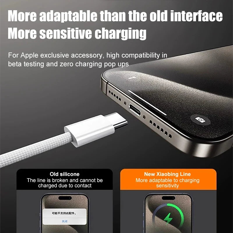 60W Braided USB-C Fast Charging Cable