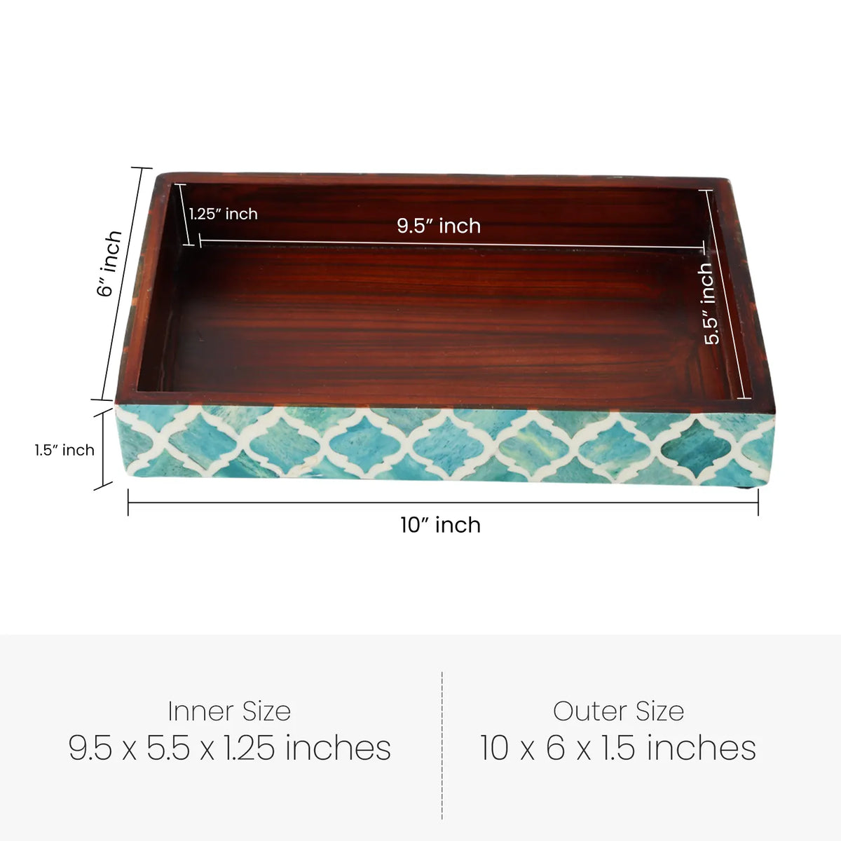Moroccan Inlay Vanity Tray – 10 × 6 in