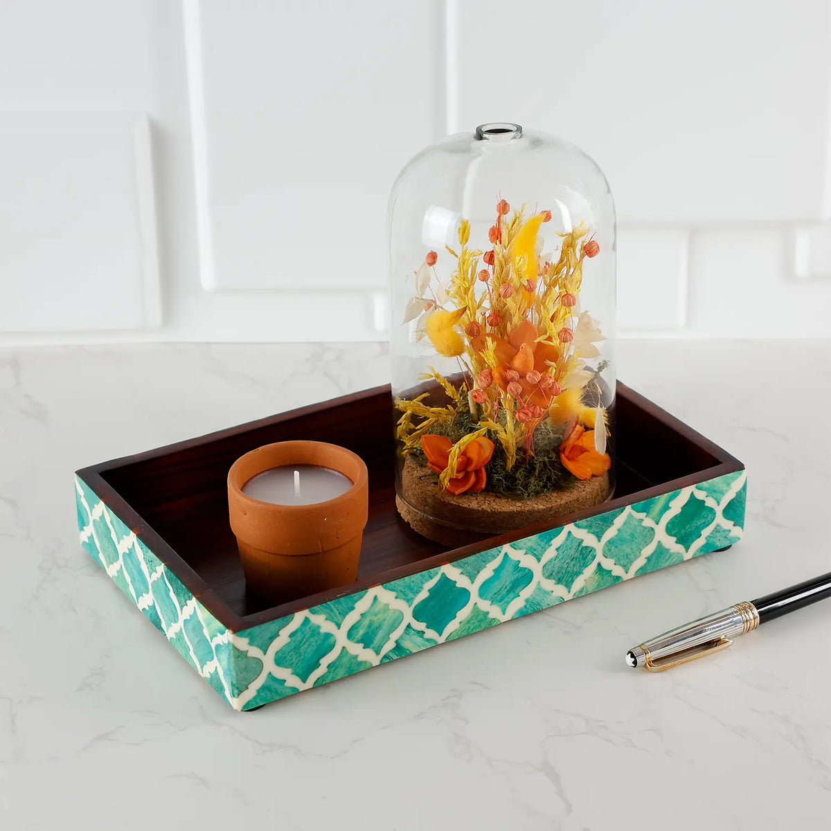 Moroccan Inlay Vanity Tray – 10 × 6 in