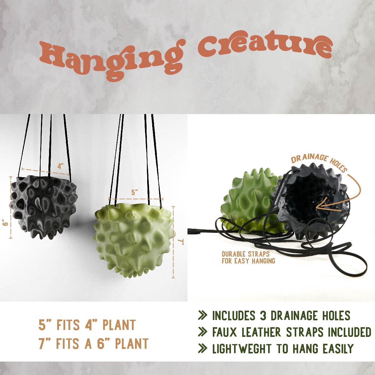Sculptural Orb Hanging Planter